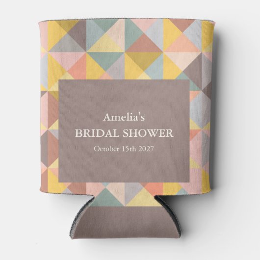 Rustieke Aardse Geometrische Chic Custom Vrijgezel Blikjeskoeler (Voorkant)