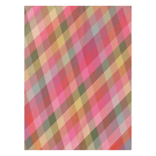 Rustieke Aardse Geometrische Plaid Patroon Warme T Tafelkleed (Voorkant)