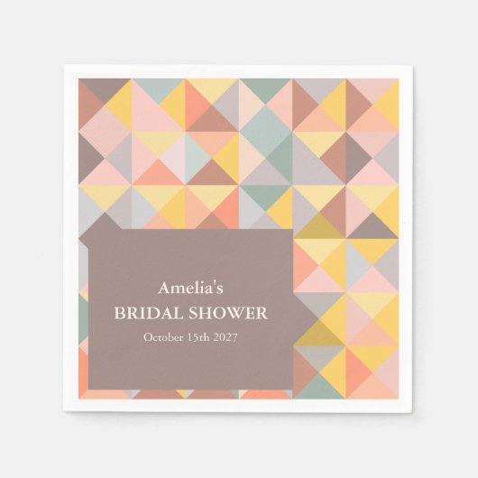 Rustieke Aardse Herfst Neutrale Aangepaste Bruidsd Servet (Voorkant)