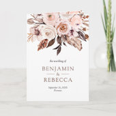 Rustieke Aardse Ivoor Bloemrijke QR Code Bruiloft (Voorkant)