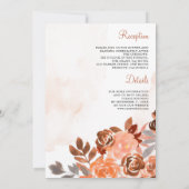 Rustieke Aardse Terracotta Bloemen Alles In Een Hu Kaart (Achterkant)