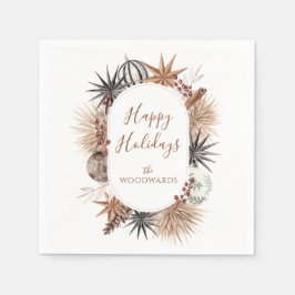 Rustieke Aardse Vakantie Cocktail Servet