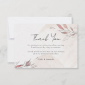 Rustieke Aardse Waterverf Bloemen Huwelijk Bedankkaart (Voorkant)