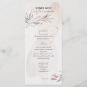 Rustieke Aardse Waterverf Bloemen Huwelijk Menu (Voorkant)