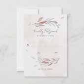 Rustieke Aardse Waterverf Bloemen Huwelijk RSVP Kaartje (Voorkant)