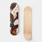 Rustieke Abstract Skateboard met Herfsttinten (Voorkant)