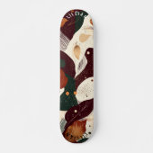 Rustieke Abstract Skateboard met Herfsttinten (Voorkant)