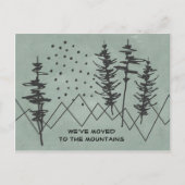 Rustieke Abstracte bergen en bos Nieuw adres Aankondigingskaart (Voorkant)