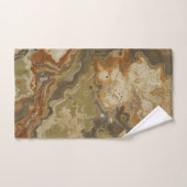 Rustieke Abstracte Olijfgroen Amber Mosterd Print Bad Handdoek (Handdoek)