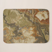 Rustieke Abstracte Olijfgroene Amber Mosterd Print Sherpa Deken (Voorkant (horizontaal))