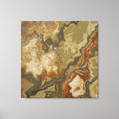 Rustieke Abstracte Olijfgroene Amber Mosterdprint Canvas Afdruk (Voorkant)