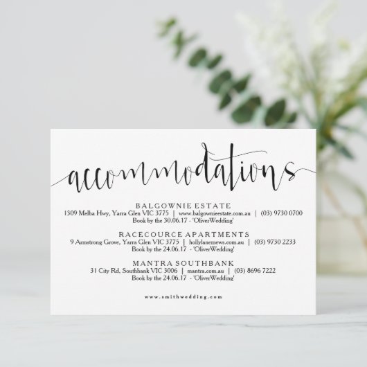 Rustieke accommodaties Info Kaart (Staand voorkant)