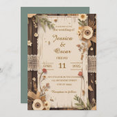 Rustieke achtergrond met verweerde houten gedroogd kaart (Voorkant / Achterkant)