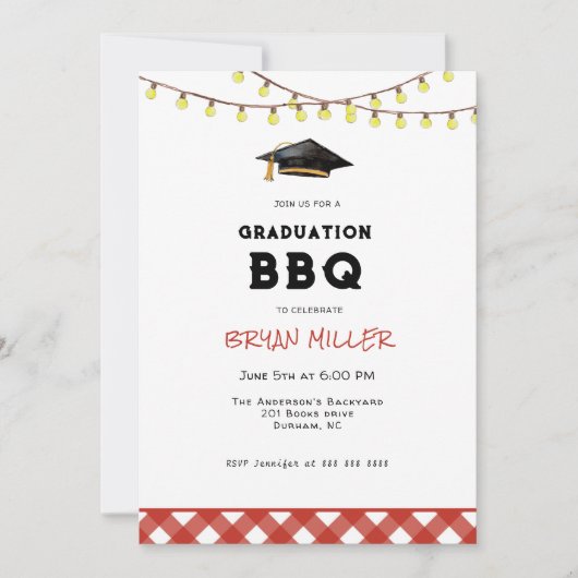 Rustieke achtertuin BBQ diploma-uitreiking  Kaart (Voorkant)