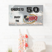Rustieke achtertuin BBQ Grill Banner (Insitu)