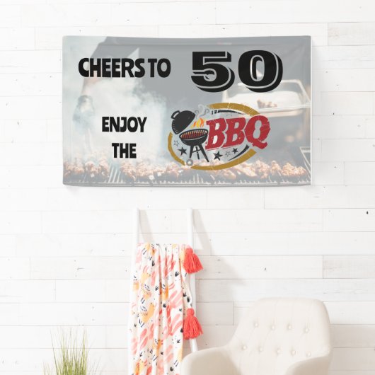 Rustieke achtertuin BBQ Grill Banner (Insitu)