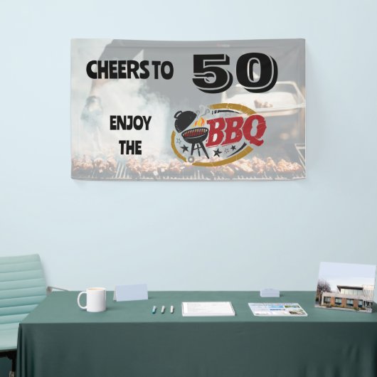 Rustieke achtertuin BBQ Grill Banner (Beurs)