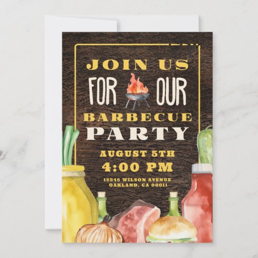 Rustieke achtertuin BBQ zomerfeest Kaart (Voorkant)