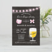 Rustieke achtertuin Beer en Luier Meisje Baby Show Kaart (Staand voorkant)