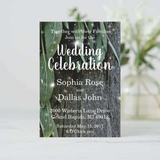 Rustieke achtertuin schuur hout en kruiden Trouwen Kaart (Staand voorkant)