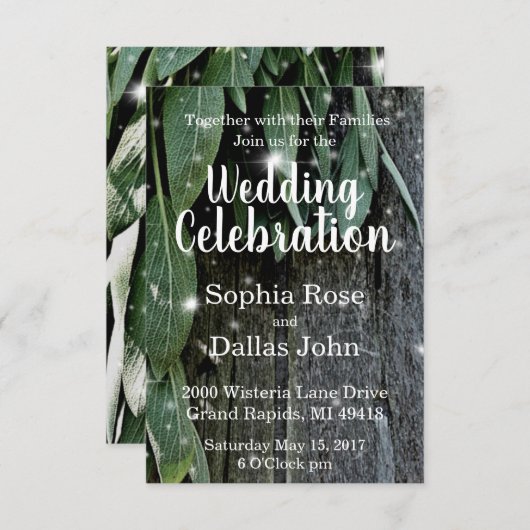 Rustieke achtertuin schuur hout en kruiden Trouwen Kaart (Voorkant / Achterkant)