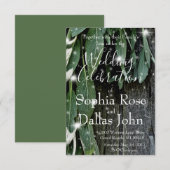 Rustieke achtertuin schuur hout en salie bruiloft kaart (Voorkant / Achterkant)