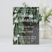 Rustieke achtertuin schuur hout en salie bruiloft kaart (Staand voorkant)