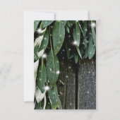 Rustieke achtertuin schuur hout en salie bruiloft kaart (Achterkant)