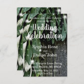 Rustieke achtertuin schuur hout en salie bruiloft kaart (Voorkant / Achterkant)