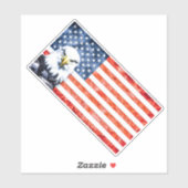 Rustieke adelaar op Amerikaanse vlag Sticker (Vel)