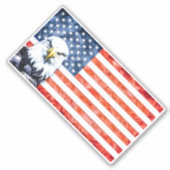 Rustieke adelaar op Amerikaanse vlag Sticker (Voorkant)