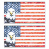 Rustieke adelaar op Amerikaanse vlag Sticker (Voorkant)