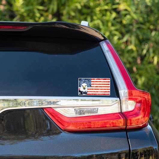 Rustieke adelaar op Amerikaanse vlag Sticker