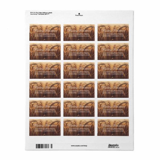 Rustieke adresetiketten met tarwe etiket (Full Sheet)