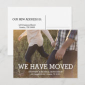 Rustieke adreswijziging Foto Aankondigingskaart (Voorkant / Achterkant)