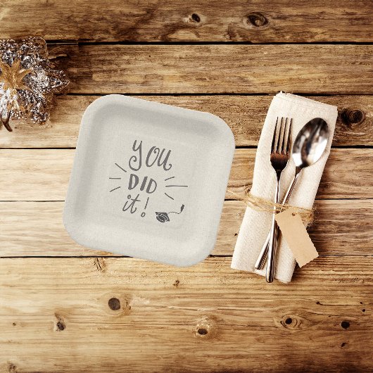 Rustieke afstudeerfeest 7" papieren bordje