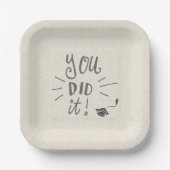 Rustieke afstudeerfeest 7" papieren bordje (Voorkant)