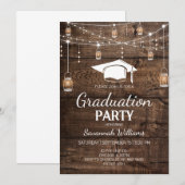 Rustieke afstudeerfeest kaart (Voorkant / Achterkant)