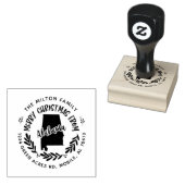 rustieke alabama vrolijk kerst retour adres rubberstempel (Gestempeld)