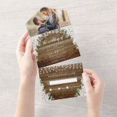 Rustieke All-in-one Trouwuitnodiging All In One Uitnodiging (Afscheurbaar)