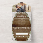 Rustieke All-in-one Trouwuitnodiging All In One Uitnodiging (Binnen)