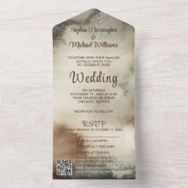 Rustieke All in One Wedding Nodig QR-code uit RSVP All In One Uitnodiging