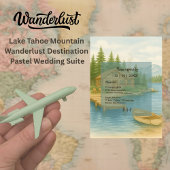 Rustieke Alpine Lake Tahoe Mountain Wedding RSVP Kaartje