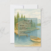 Rustieke Alpine Lake Tahoe Mountain Wedding RSVP Kaartje (Voorkant)