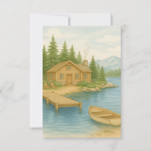 Rustieke Alpine Lake Tahoe Mountain Wedding RSVP Kaartje (Achterkant)