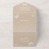 Rustieke Ambacht en Vlinder Bruiloft All In One Uitnodiging (Buitenkant)