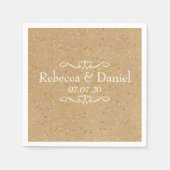 Rustieke Ambacht Goud Stof Confetti Bruiloft Servet (Voorkant)