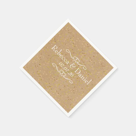 Rustieke Ambacht Goud Stof Confetti Bruiloft Servet (Hoek)