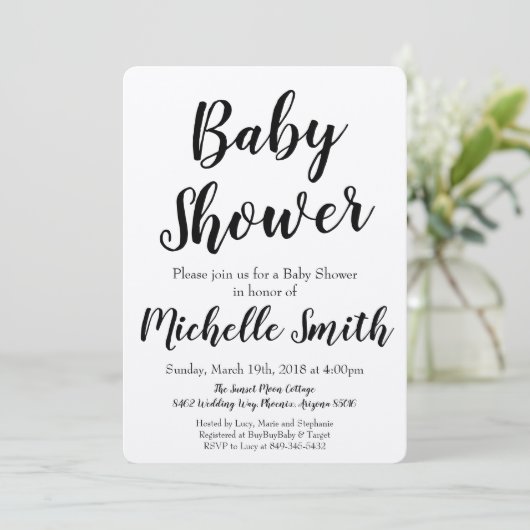 Rustieke Ambachtelijke Baby Shower Uitnodiging (Staand voorkant)