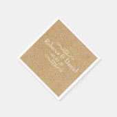 Rustieke ambachtelijke gouden stof confetti bruilo servet (Hoek)